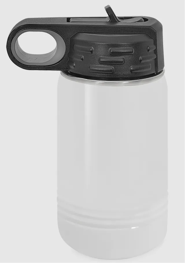 12 oz White Full Color Logo Water Bottle