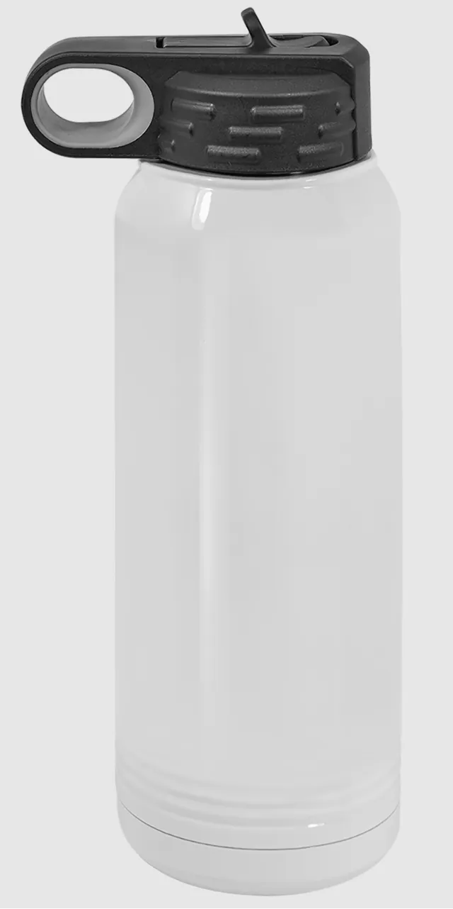 20 oz White Full Color Logo Water Bottle