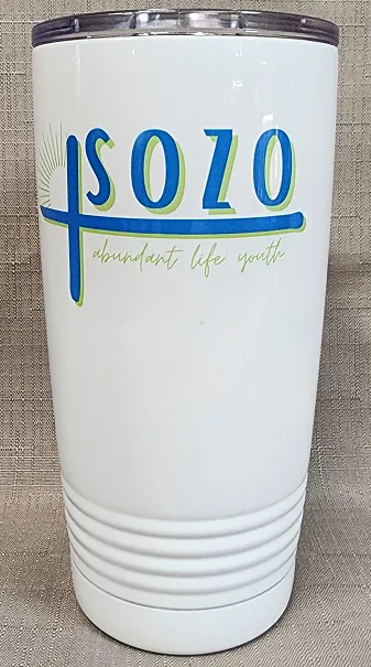 20 oz White Tumbler with Full Color Logo