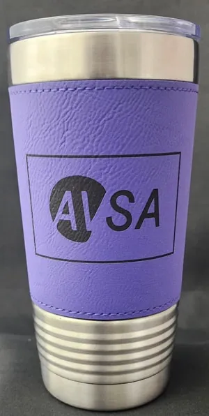 20 oz. Purple/Black Leatherette Tumbler