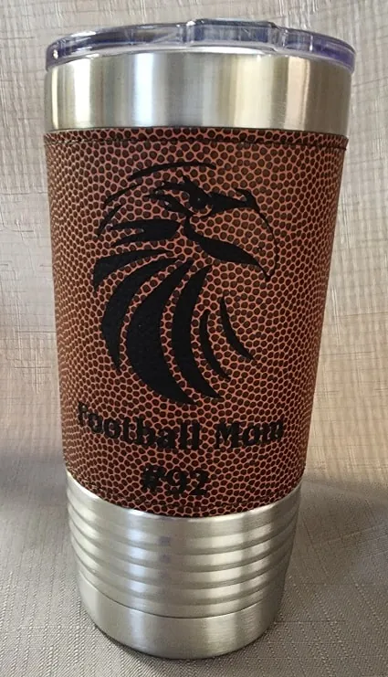 Football Leatherette Polar Camel Tumbler with Slider Lid