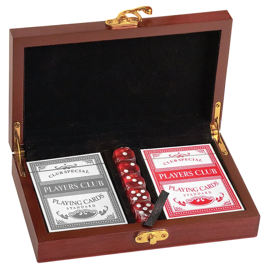 Rosewood Card & Dice Set — Personalized game sets