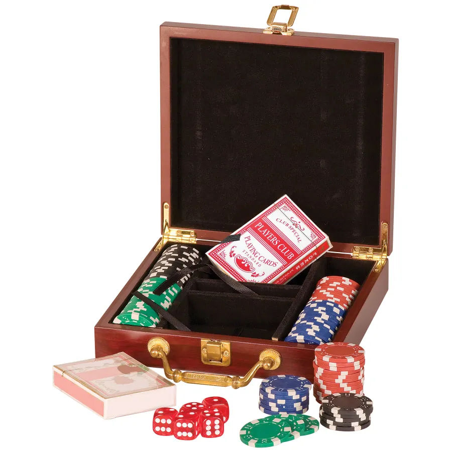 Rosewood Poker Set (100 chips) — Personalized game sets