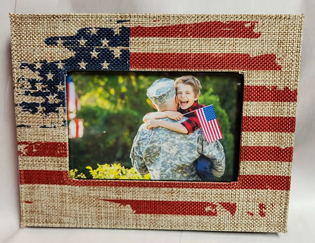 American Flag Frame — Hero recognition figures