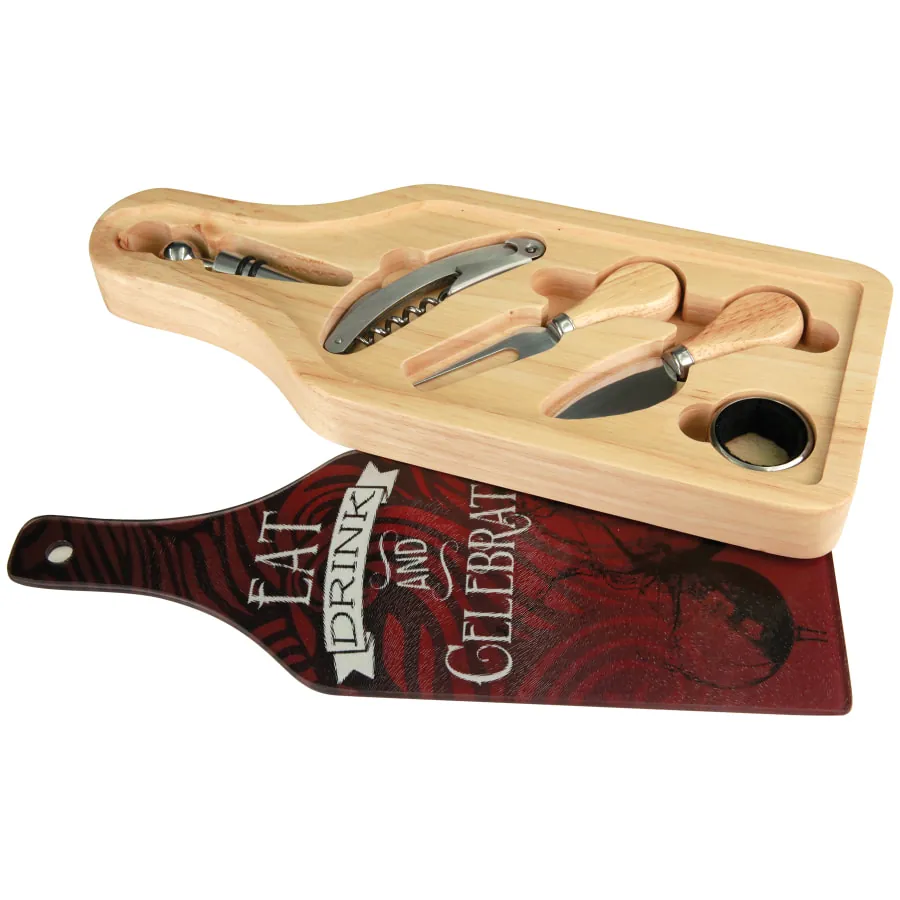 Bamboo Bottle Shaped Cheese Set (Full Color Cover) — Kitchenware & BBQ Sets