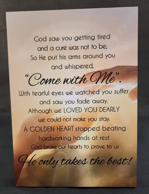 5" X 7" Textured Photo Panel with "Come with Me" Quote