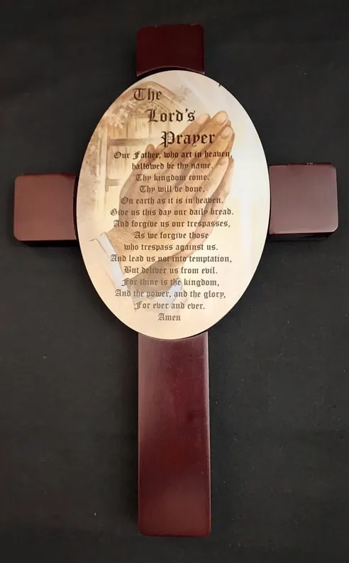 7" x 11" Mahogany Cross with Hardboard Oval