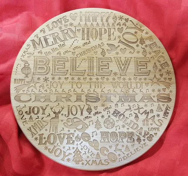 BRB11 - Round Christmas Cutting Board