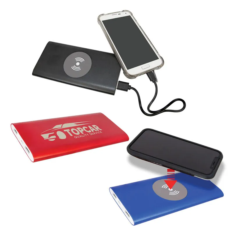 8000MAH Power Bank & Wireless Anodized Aluminum Charger Set — Personalized phone chargers