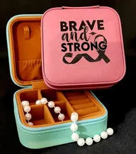 Leatherette Travel Jewelry Box — Think Pink