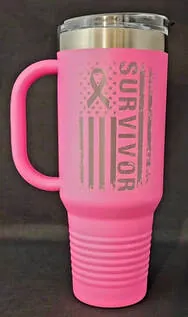 20 oz. Leatherette Tumbler — Think Pink